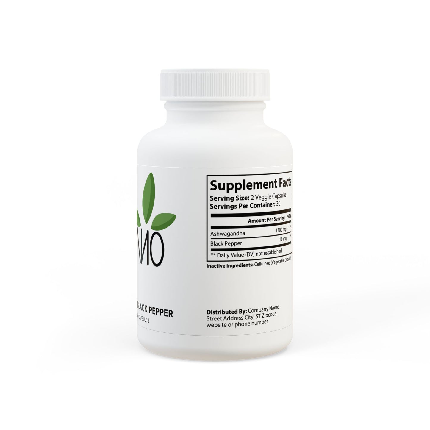 Ashwagandha and Black Pepper Supplement (60 capsules)